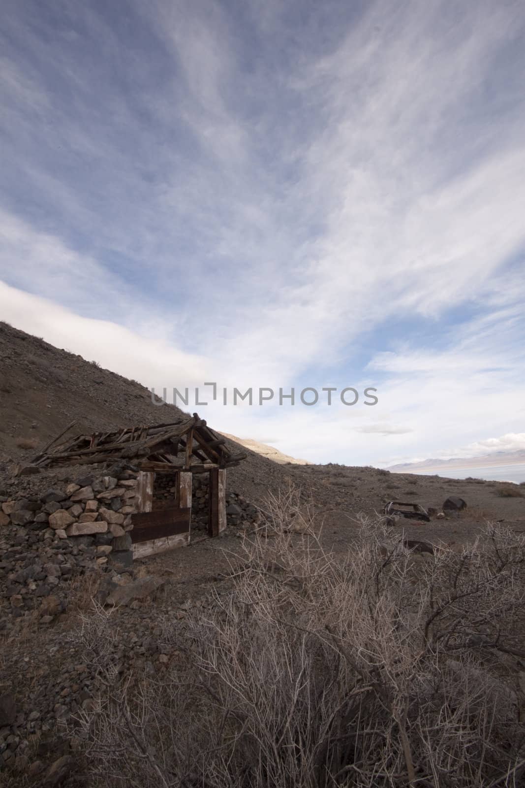 Abandoned shack in the desert