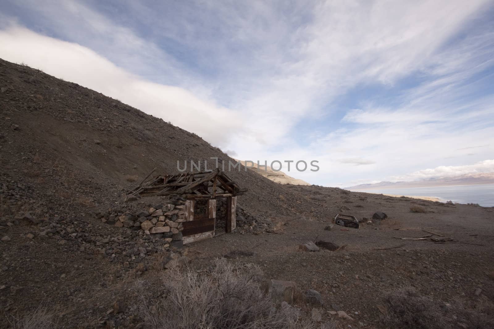 Abandoned shack in the desert