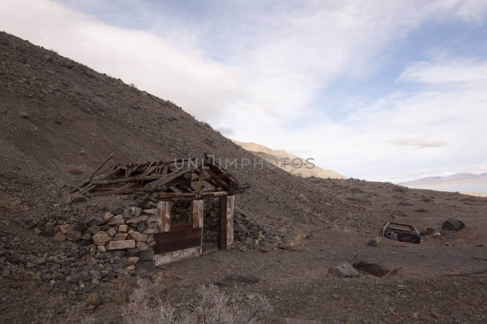 Abandoned shack in the desert