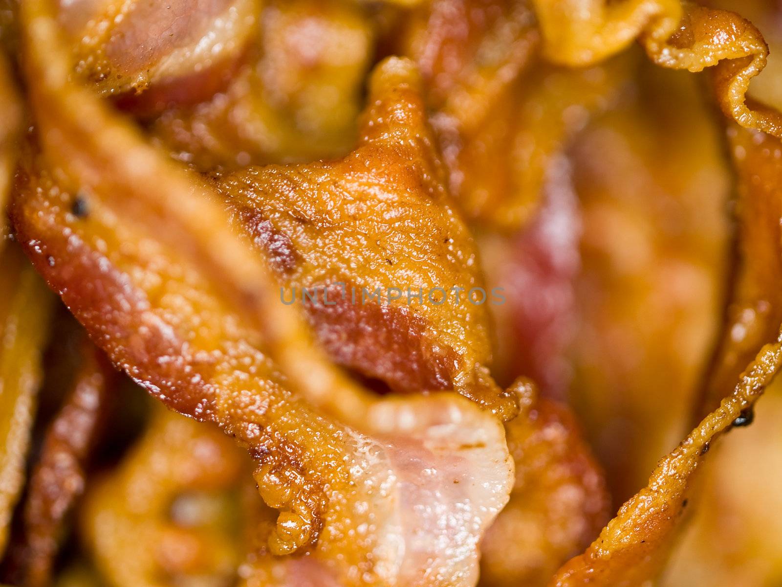 Background Abstract of a Closeup of Crispy Bacon