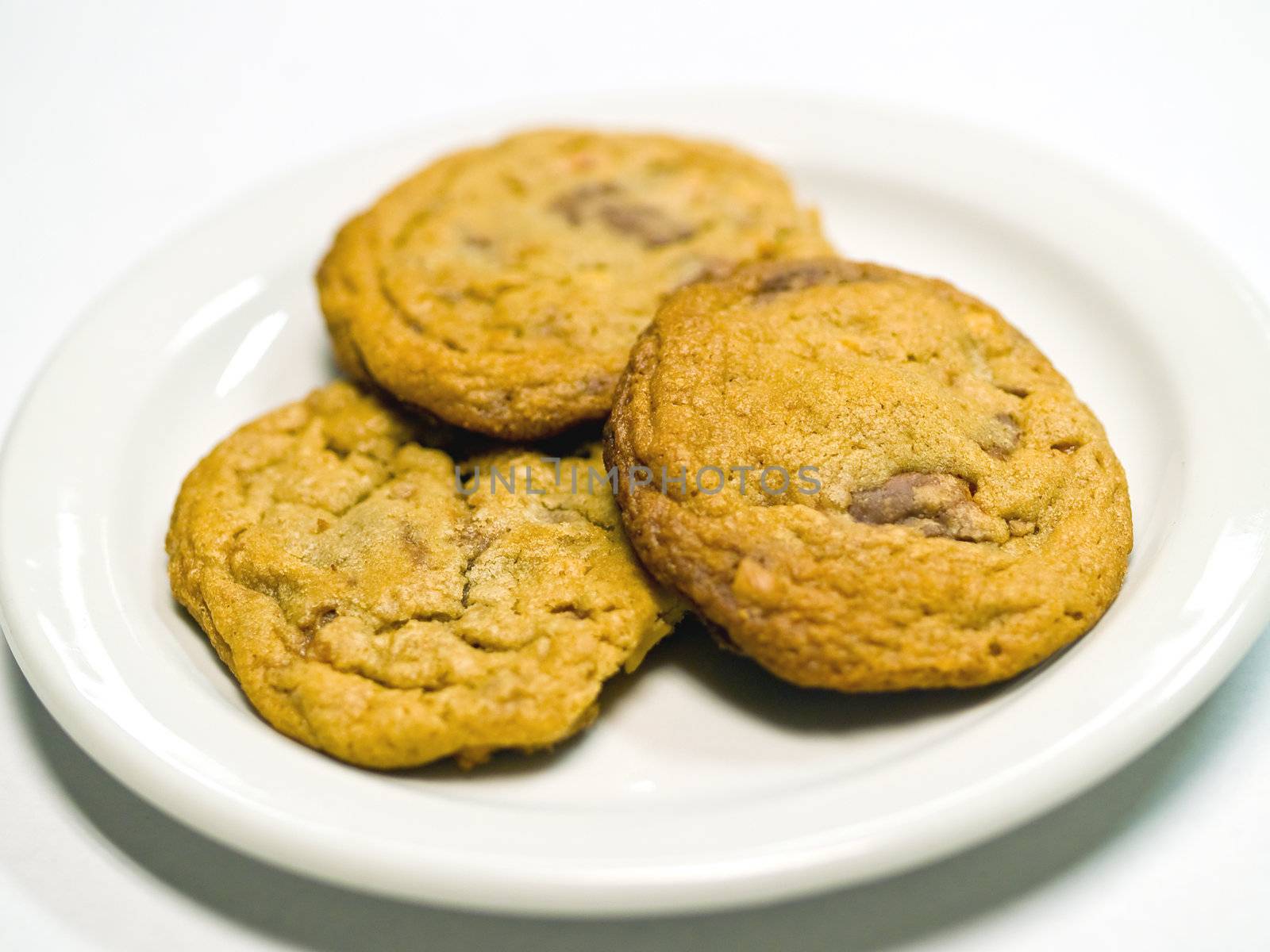 Home Baked Toffee Cookies on a Plate