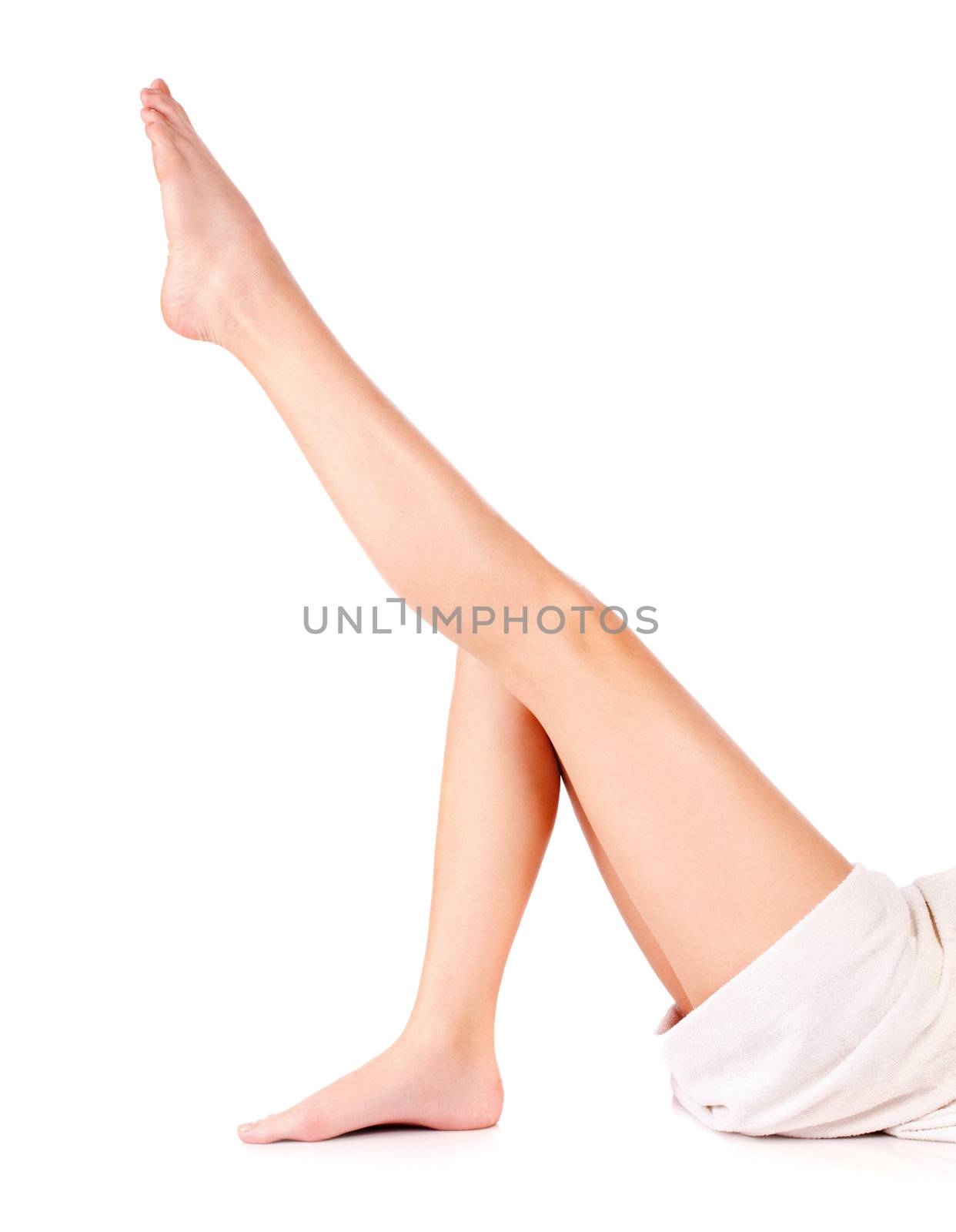 legs of young woman, isolate on white background. Health concept