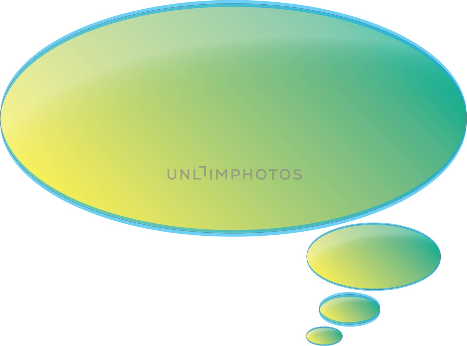Thought or speech bubble. Could be used as a text space or in a comic strip