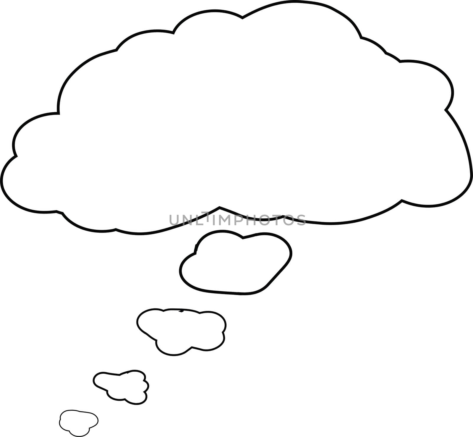 Thought or speech bubble. Could be used as a text space or in a comic strip