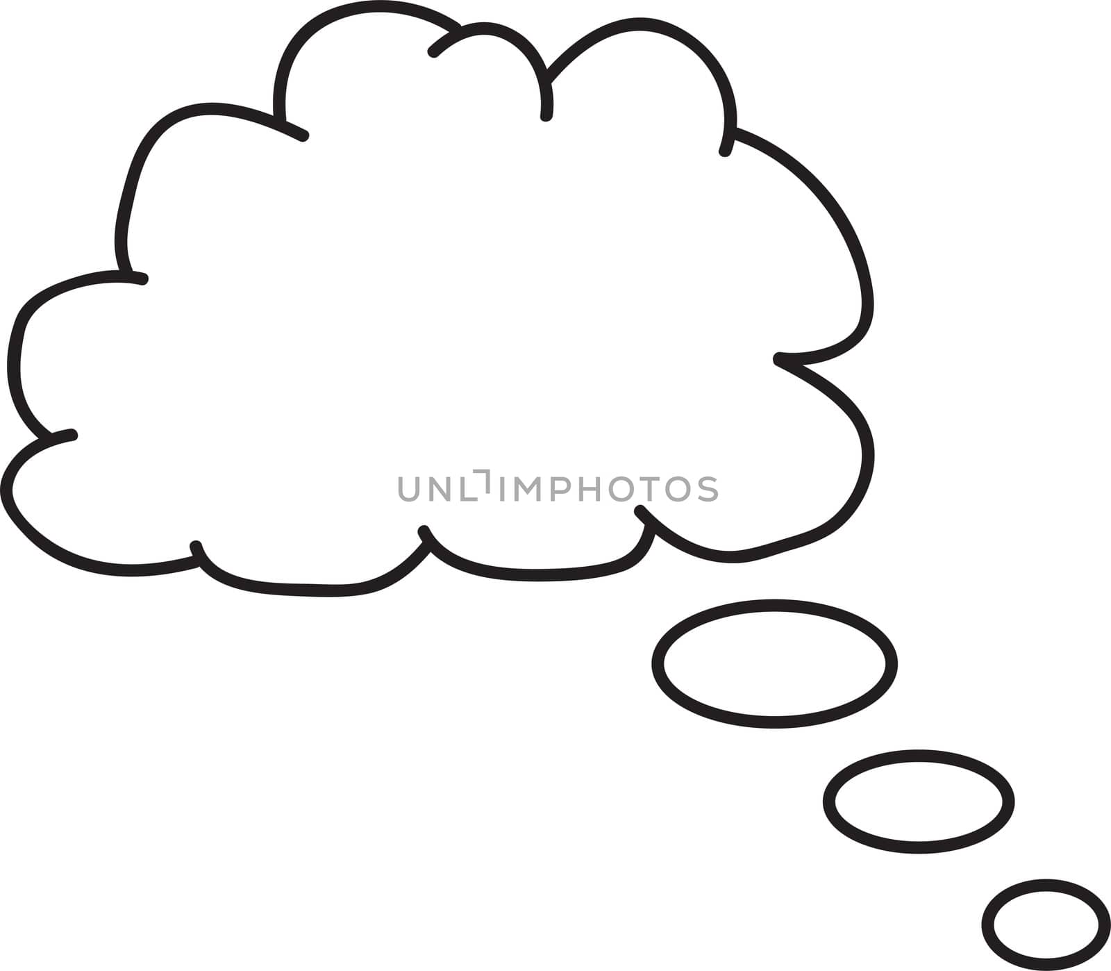 Thought or speech bubble. Could be used as a text space or in a comic strip