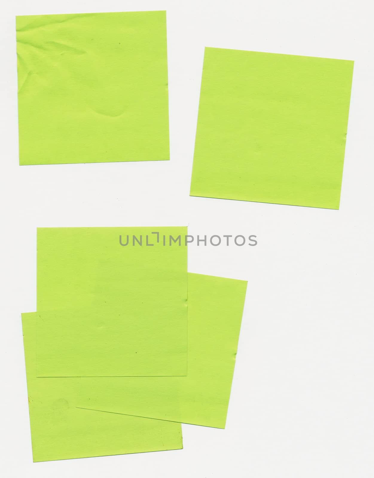 Post it notes/paper - taped paper on white background. Great for websites!