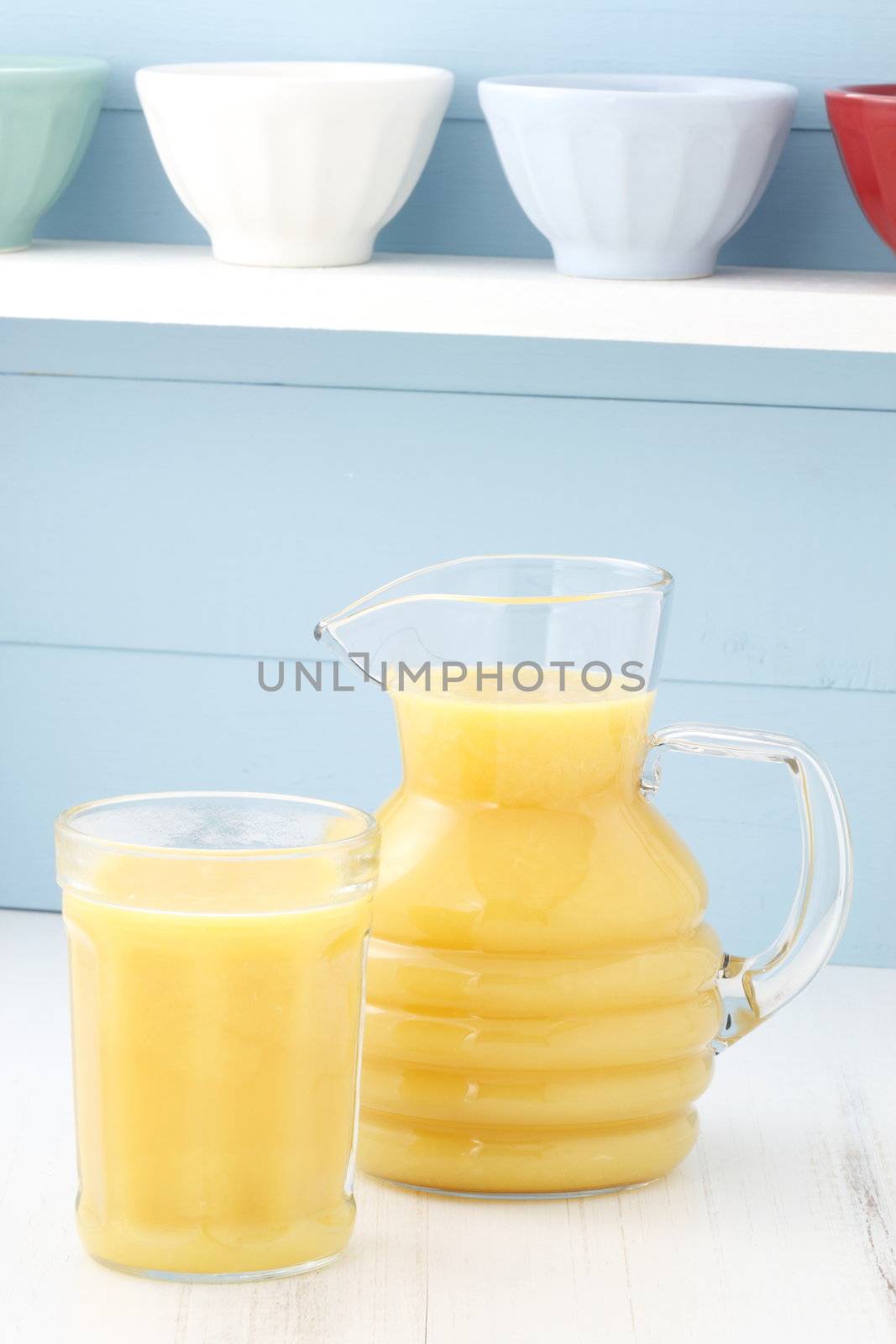 Fresh squeezed orange juice made by extraction from the most sweet and delicious fresh fruit.