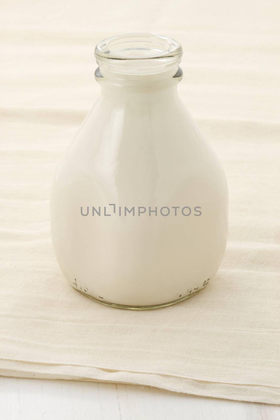 fresh, healthy soy milk on beautiful cheese cloth, nutritious and delicious milk substitute.