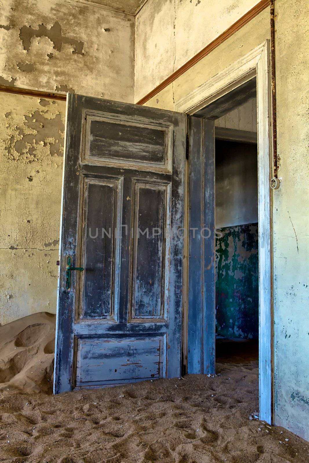 a door in kolmanskop's ghost town namibia africa