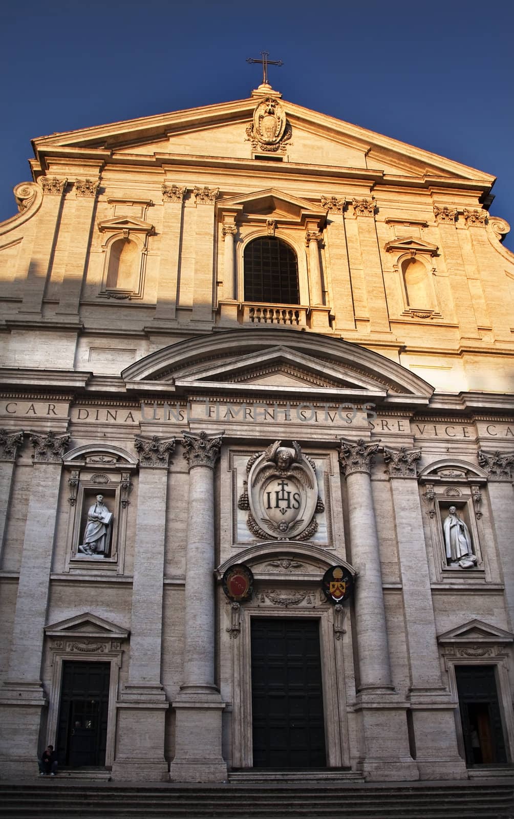 Chiesa del Gesu Church Facade Built in Late 16th Century by the Jesuits Rome Italy A prototype of a counterreformation church.  Built in 1568-1584