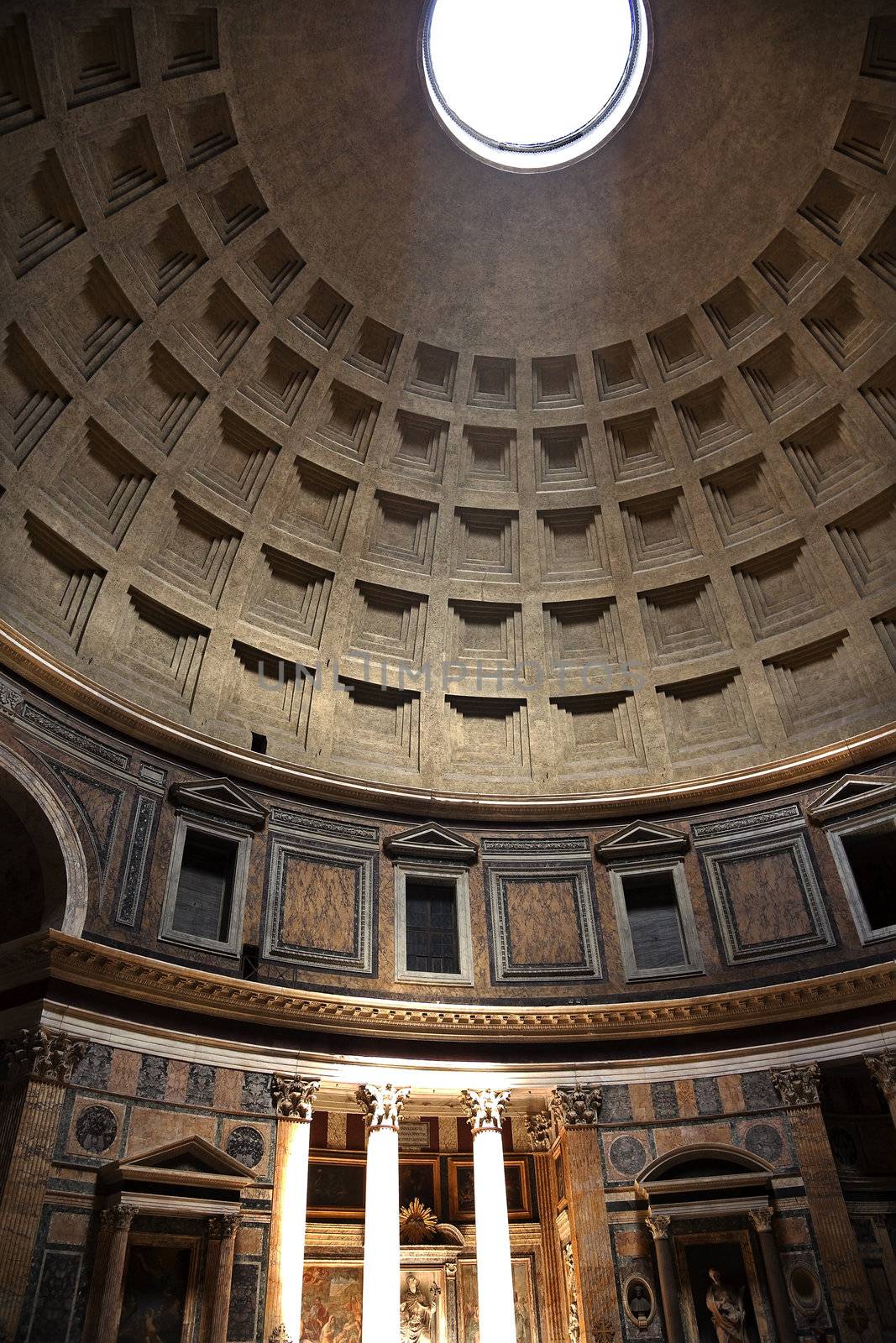 3pm Pantheon Sundial Effect Cupola Ceiling Hole  Rome Italy by bill_perry