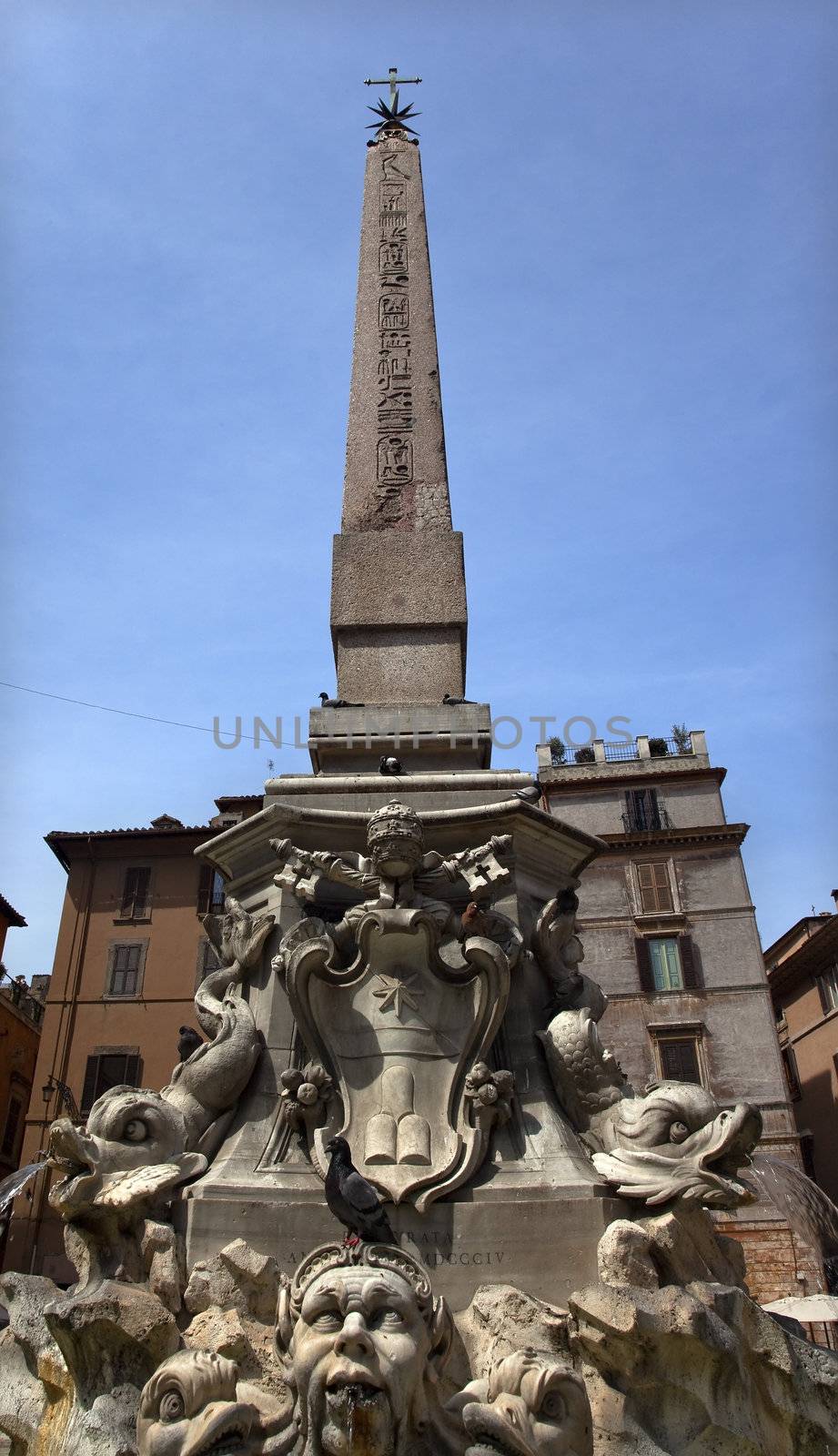 Della Porta Fountain Piazza della Rotunda, Front of Pantheon Rome Italy