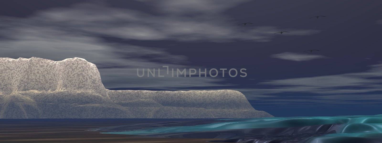 iceberg white and sea