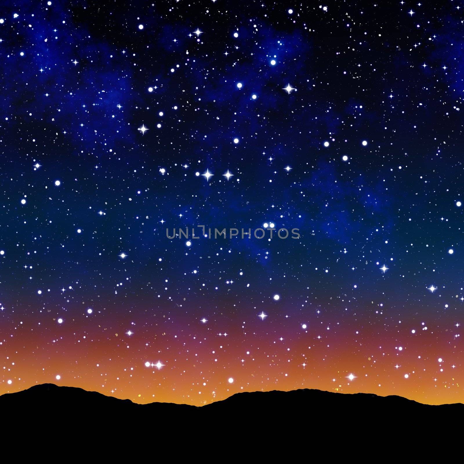 starry sky at night by clearviewstock