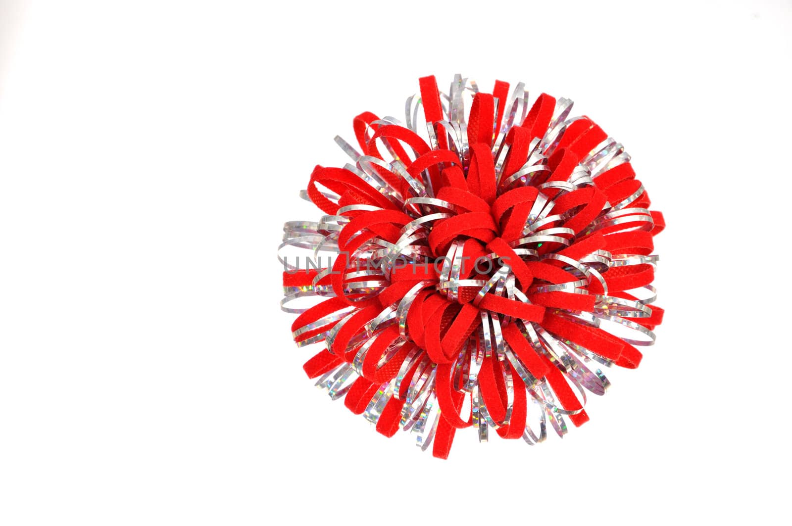 Red bow isolated on white background