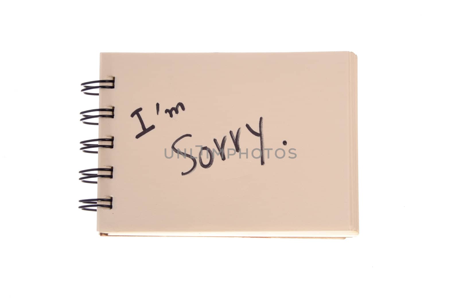 Say sorry with a text message on paper 