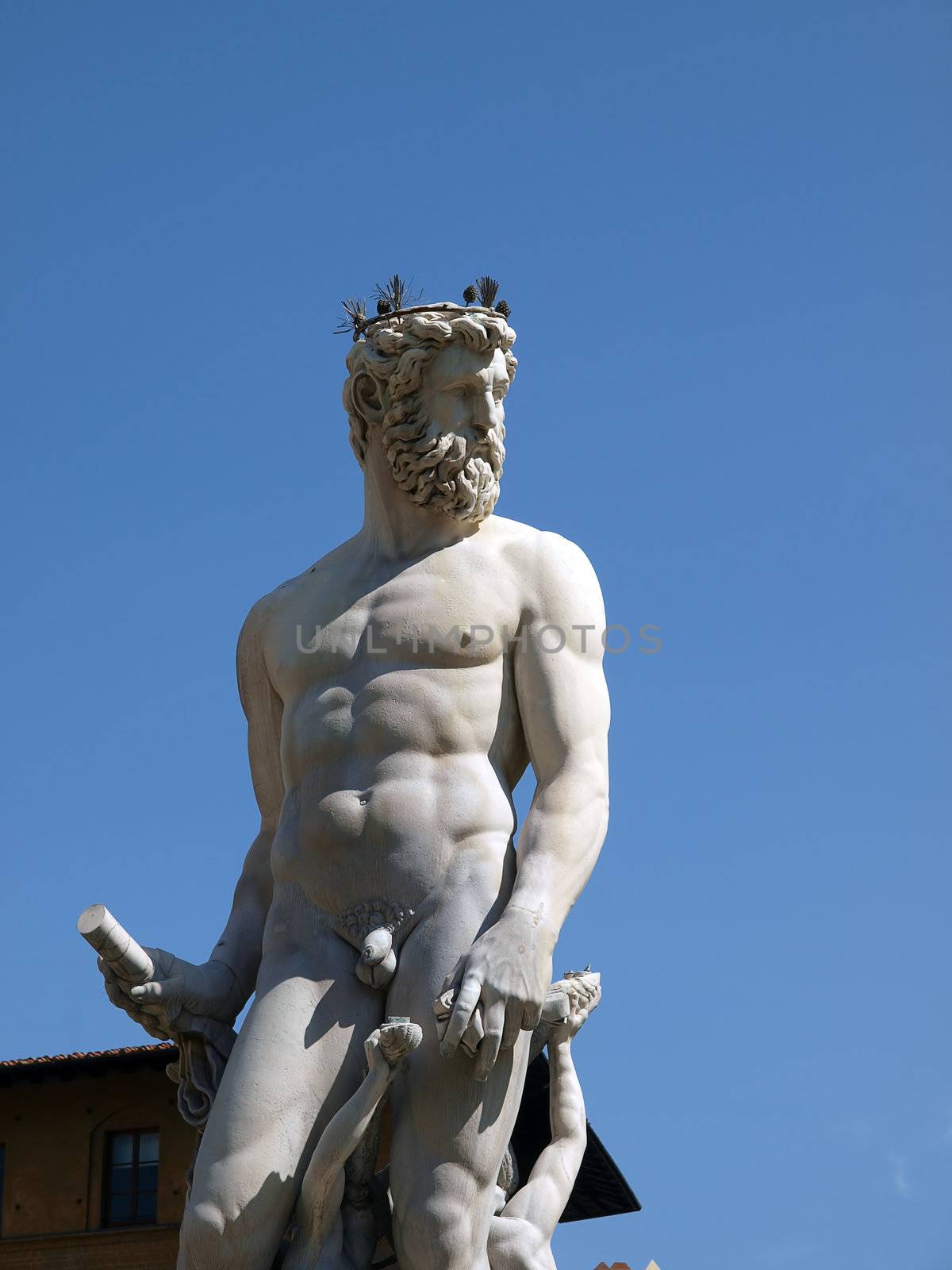 Statue of Neptune as part of the fountain on Piazza della Signoria in Florence, Italy.