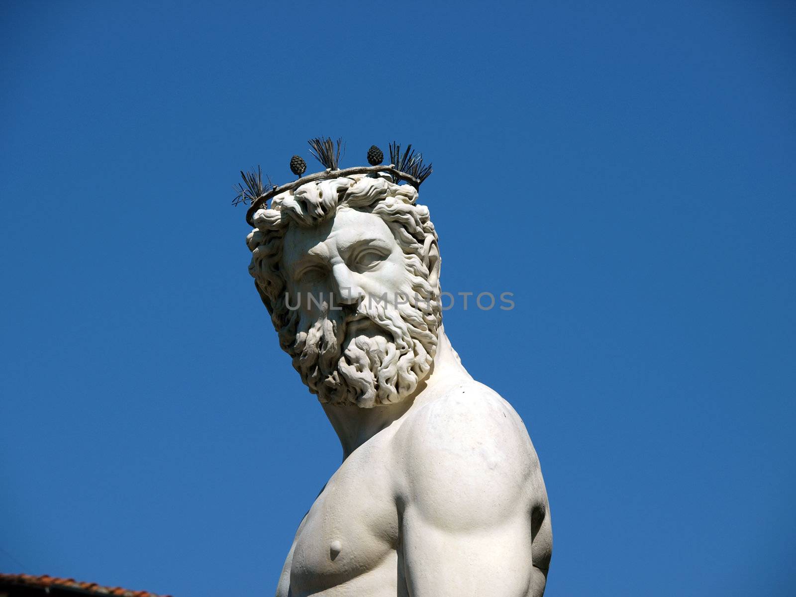 Statue of Neptune as part of the fountain on Piazza della Signoria in Florence, Italy.