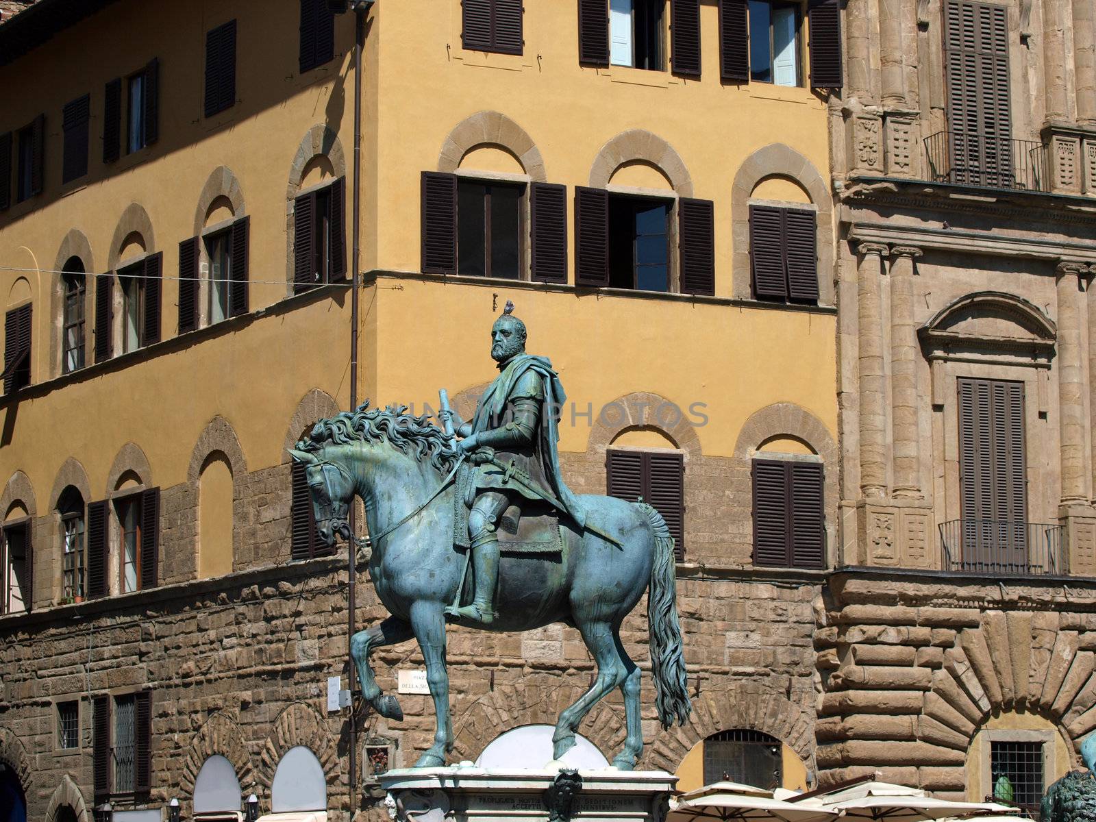 Florence, Piazza della Signoria The equestrian statue of Cosimo I de Medici by Gianbologna