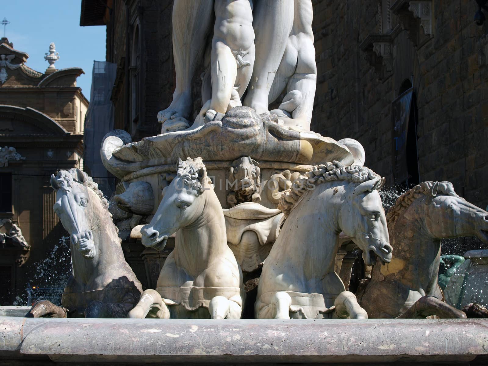Fountain of Neptune by Bartolomeo Ammannati, in the Piazza della Signoria, Florence, Italy