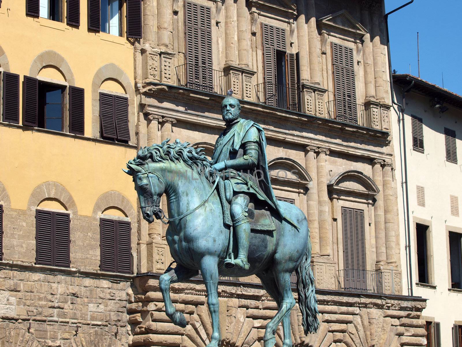 Florence, Piazza della Signoria The equestrian statue of Cosimo I de Medici by Gianbologna