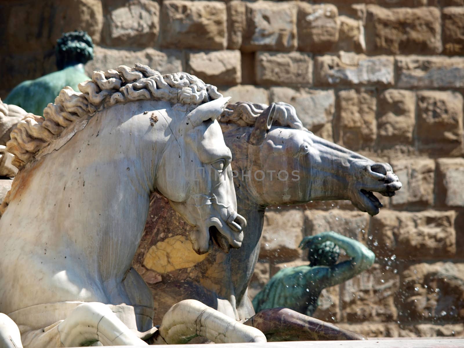 Fountain of Neptune by Bartolomeo Ammannati, in the Piazza della Signoria, Florence, Italy