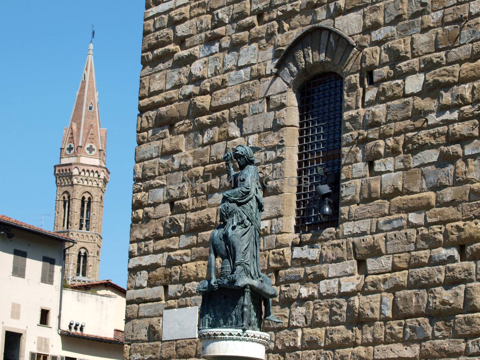 Florence - The statue of Judith and Holofernes. The statue of Judith and Holofernes Symbol of the florentin's freedom by Donatello