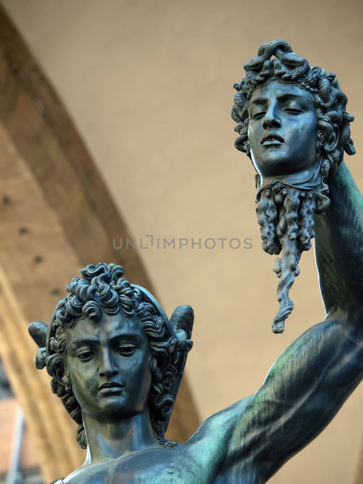 Florence - Perseus holding the head of Medusa by Cellini. Benvenuto Cellini Perseus holding the head of Medusa One of the most famous statue in the world
