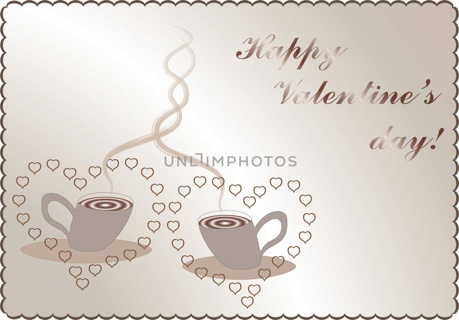 valentines background and card with coffee 