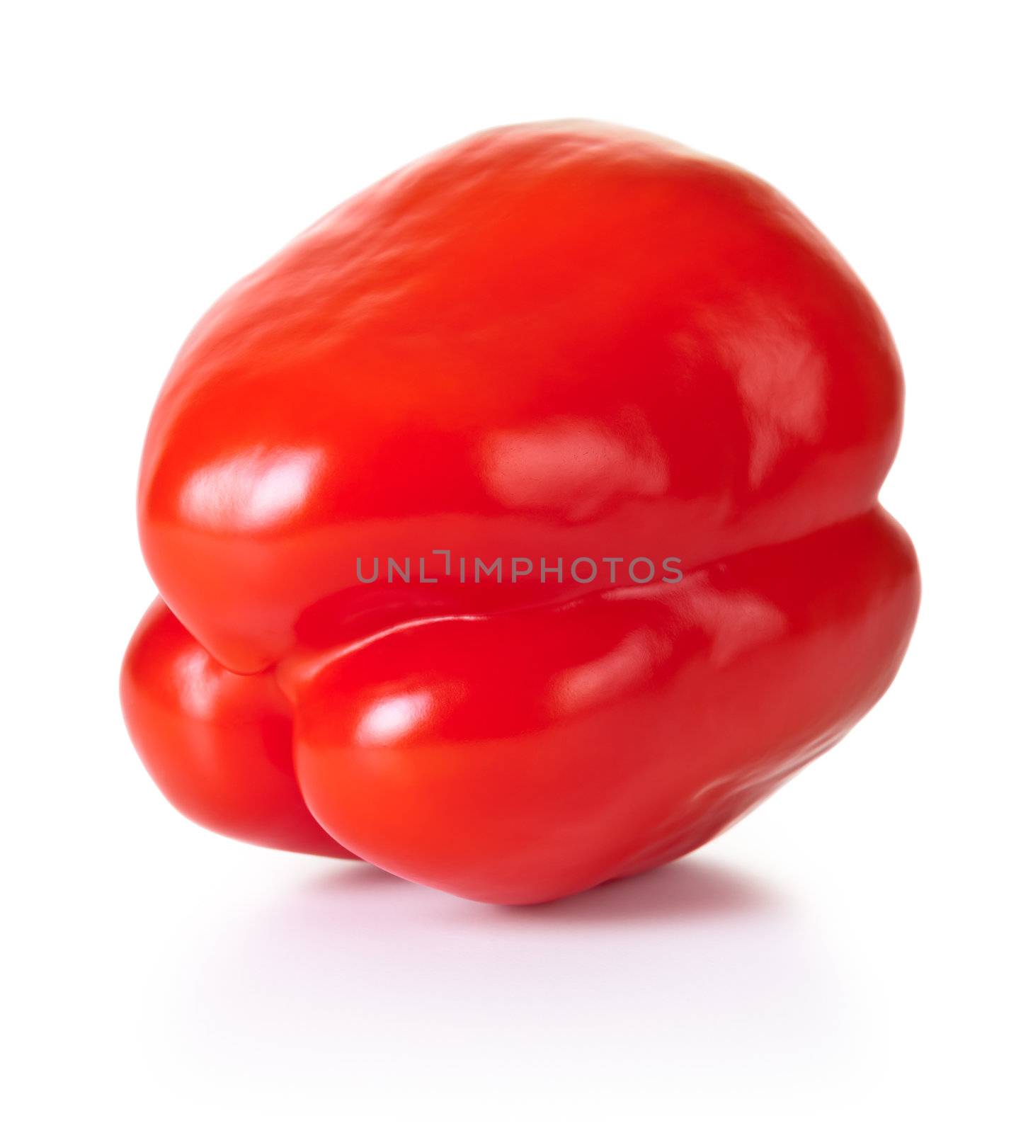Red pepper isolated on white background, fresh vegetable