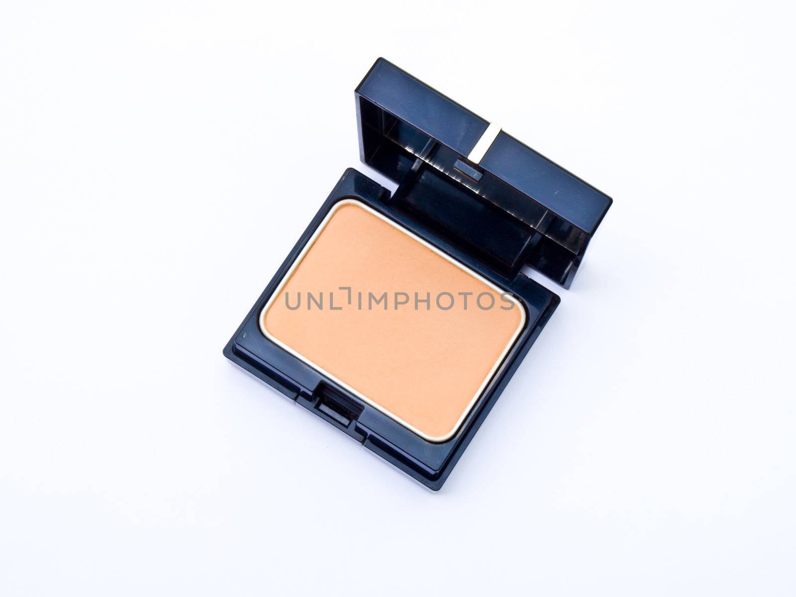 Face powder in a black box isolated in a white background