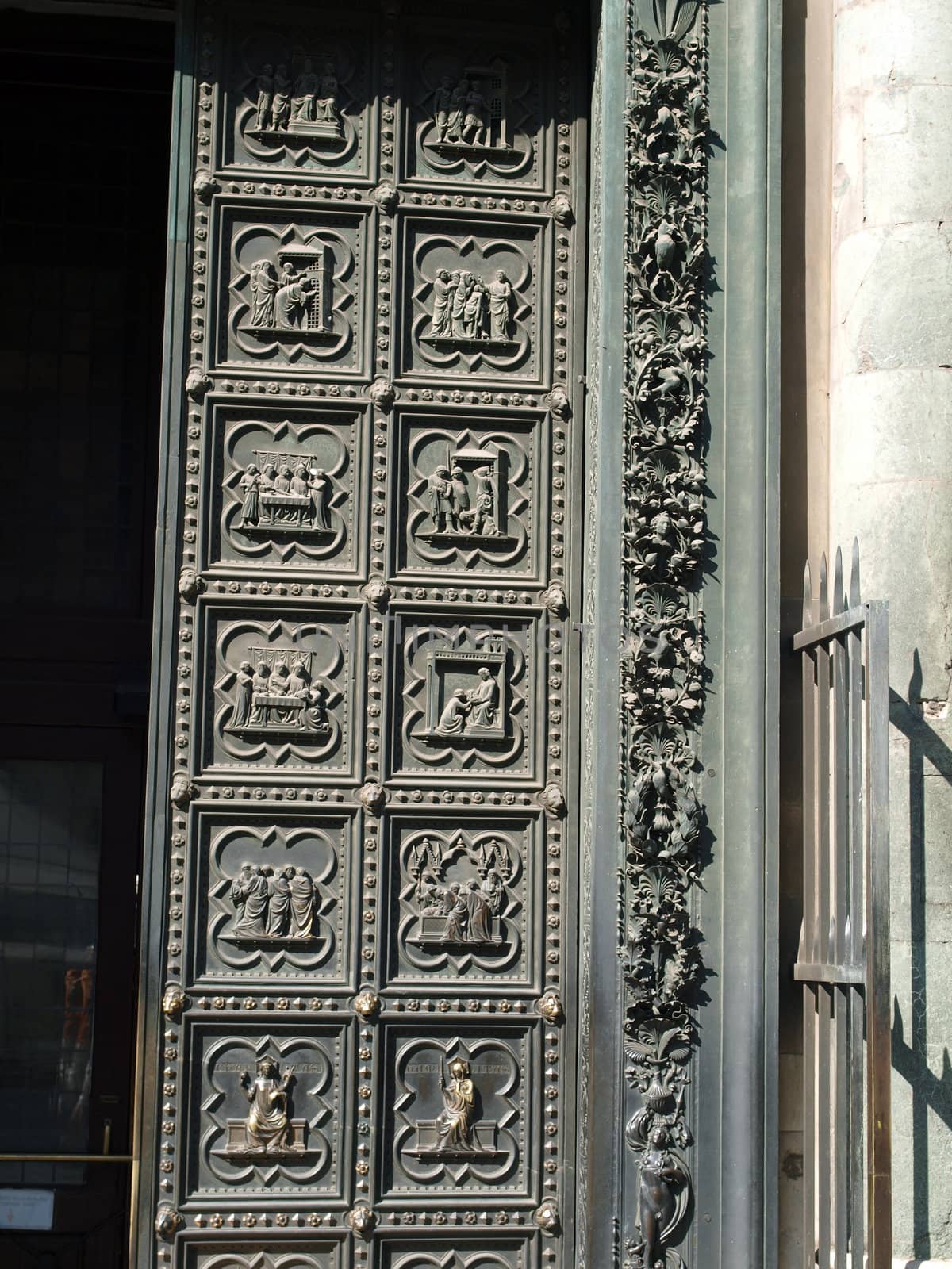Florence Baptistery - South Portal by Andrea Pisano- 1336. Histories of St John the Baptist - Charity