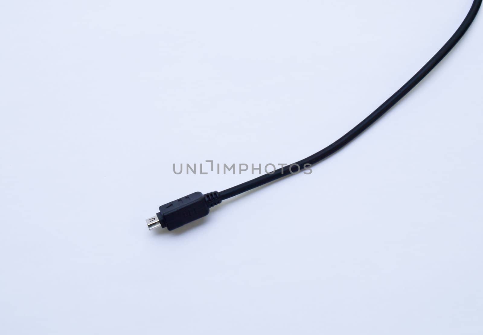 Black usb cable isolated on white background by gururugu