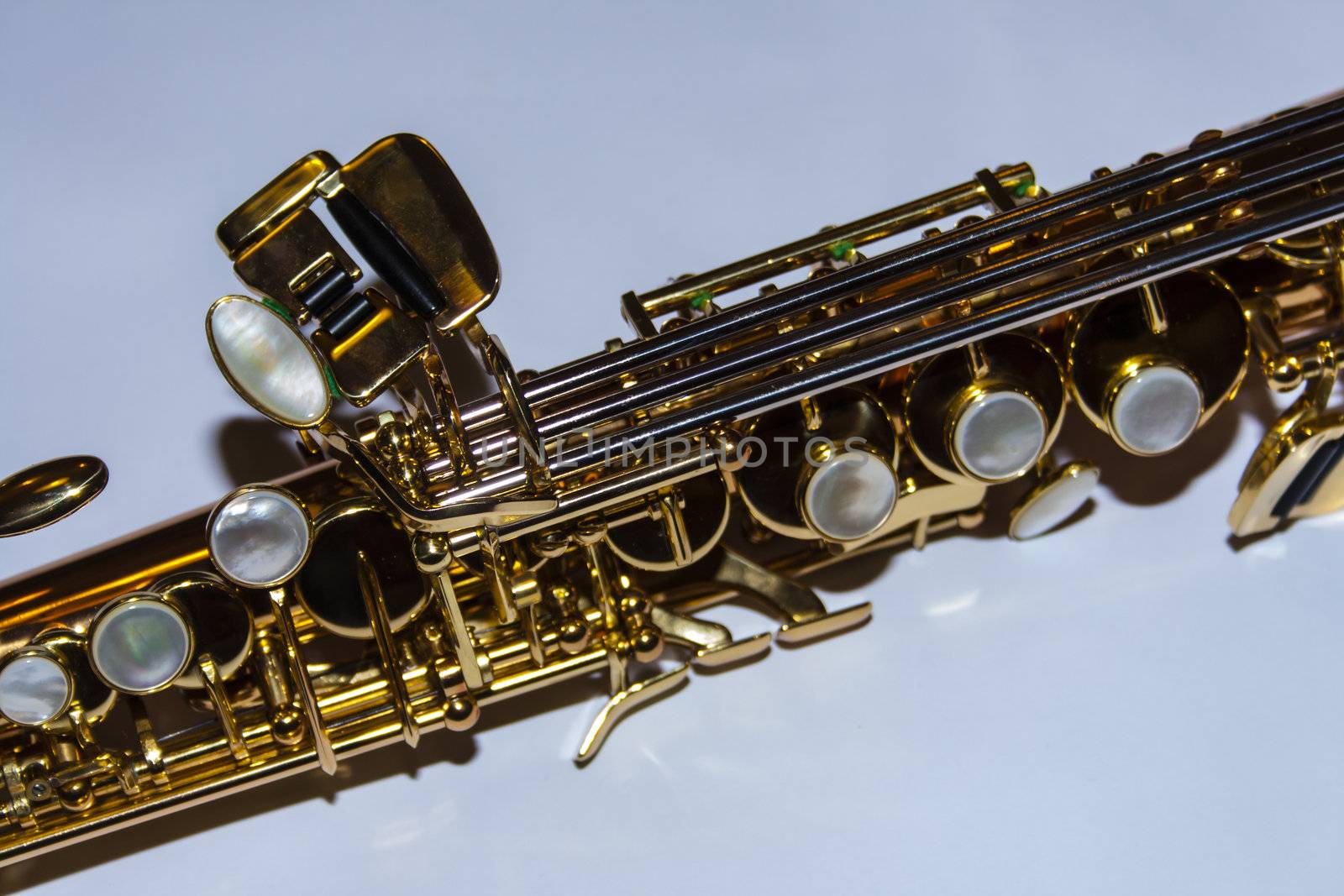Details of the flap system of a soprano saxophone