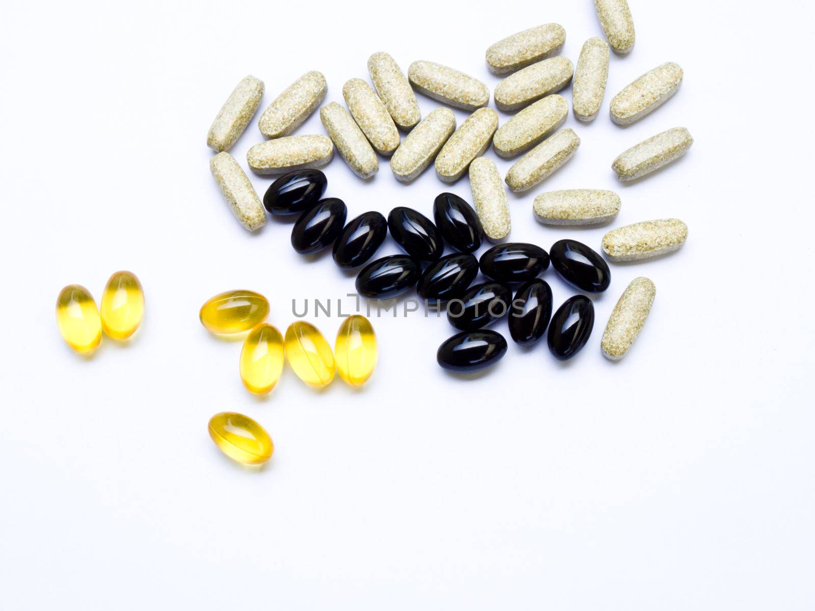 Supplements isolated on white backgound