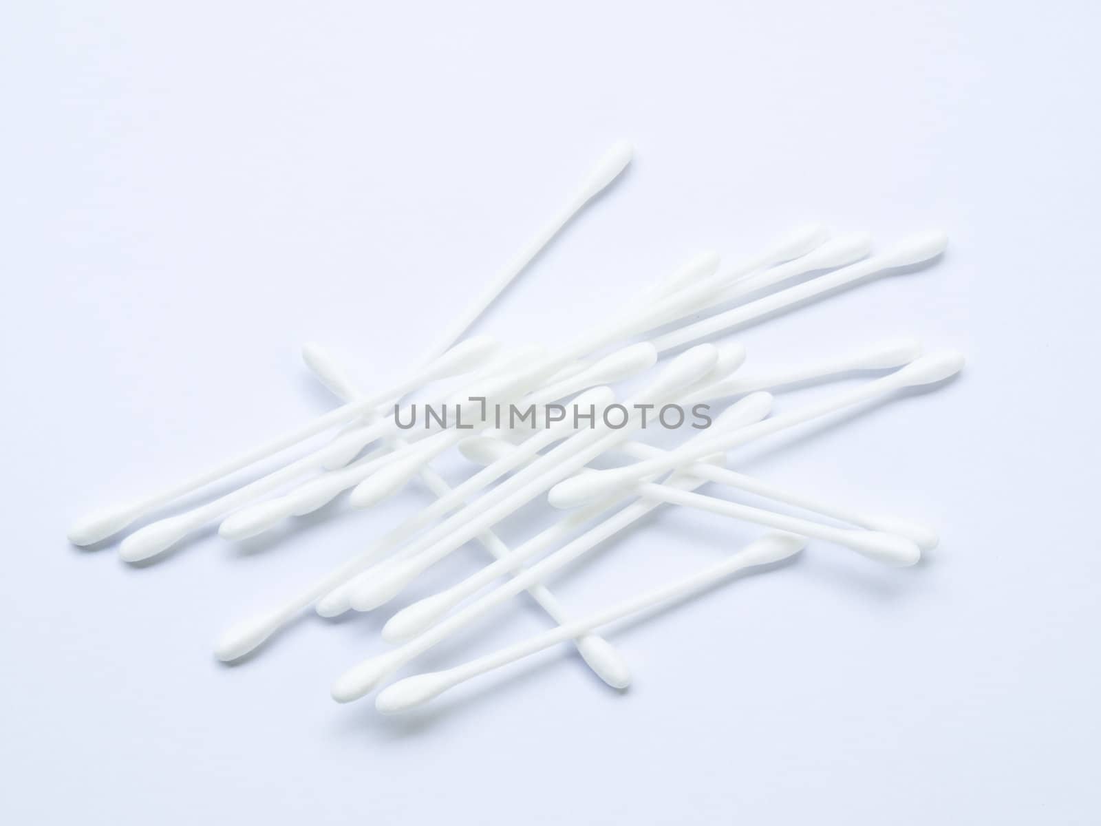 White cotton buds isolated on white background