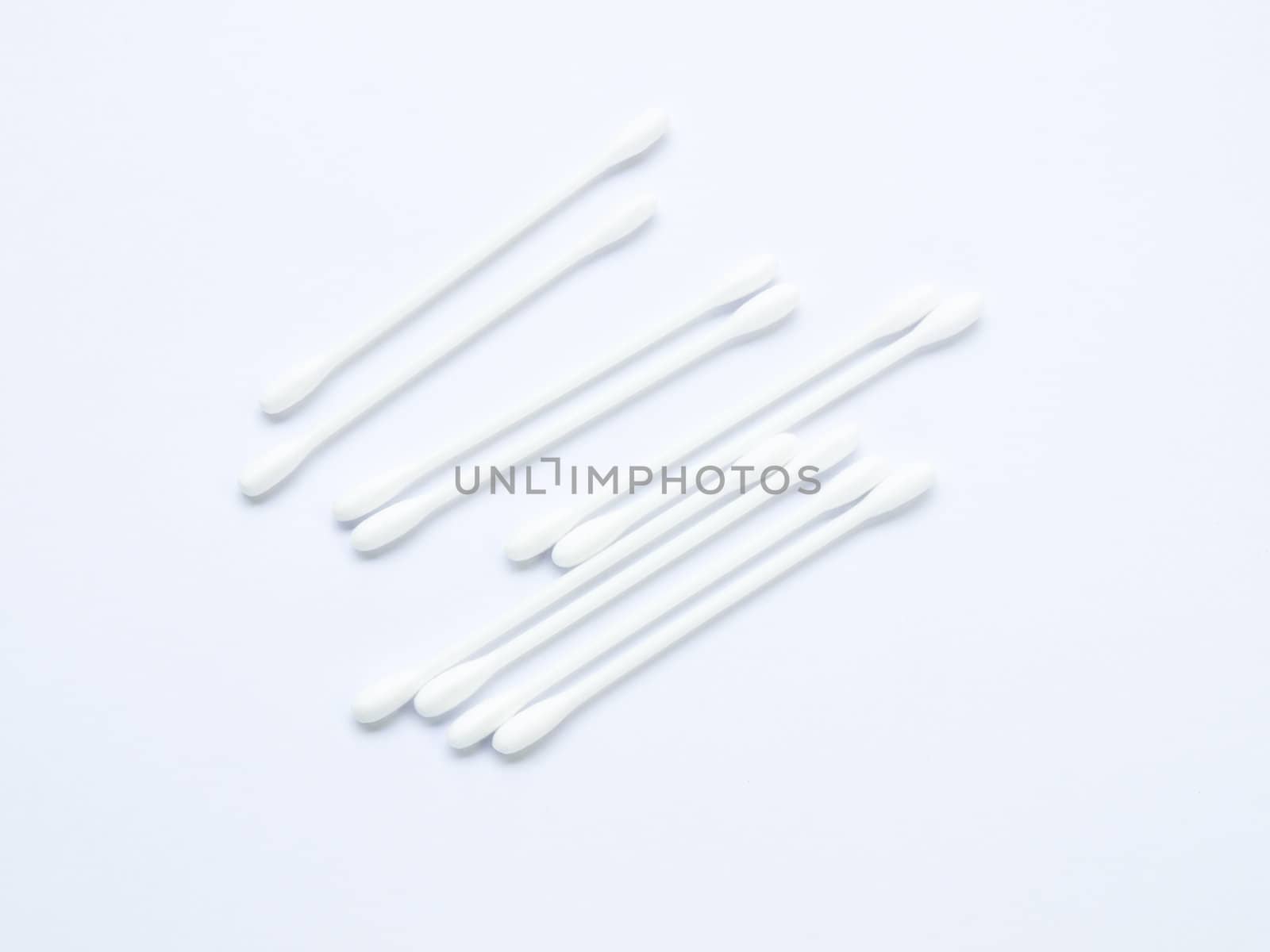 White cotton buds isolated on white background