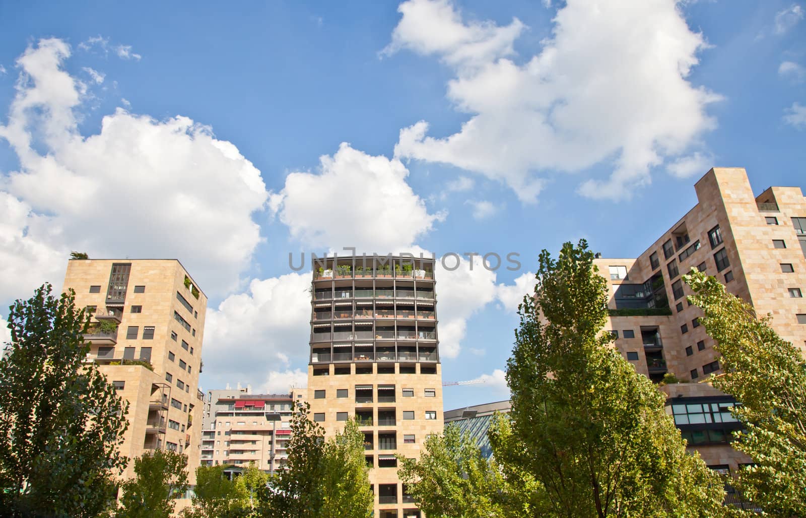New offices, modern architecture, during a sunny day.