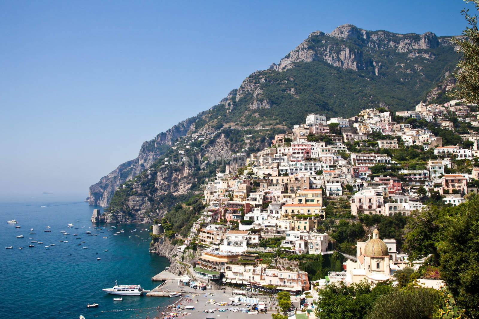 Positano is a village and comune on the Amalfi Coast (Costiera Amalfitana), in Campania, Italy.