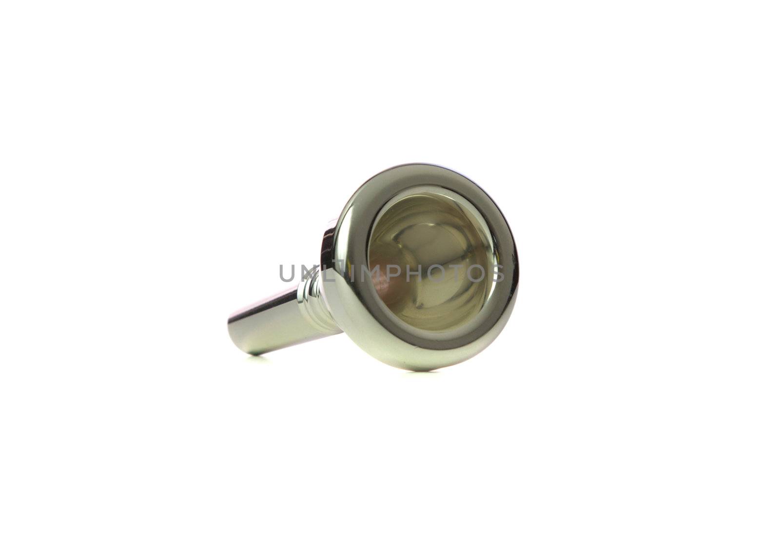 Trombone or Baritone Mouthpiece isolated on white