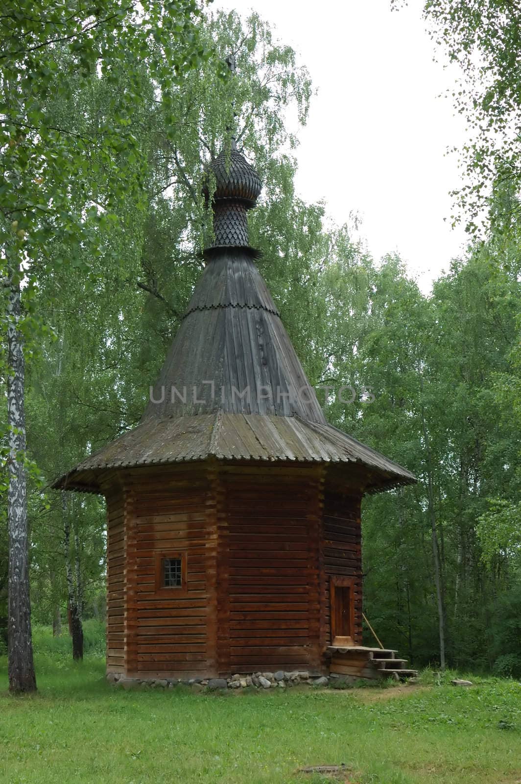 Ancient wooden chapel near the Monastery of New Jerusalem, Russia