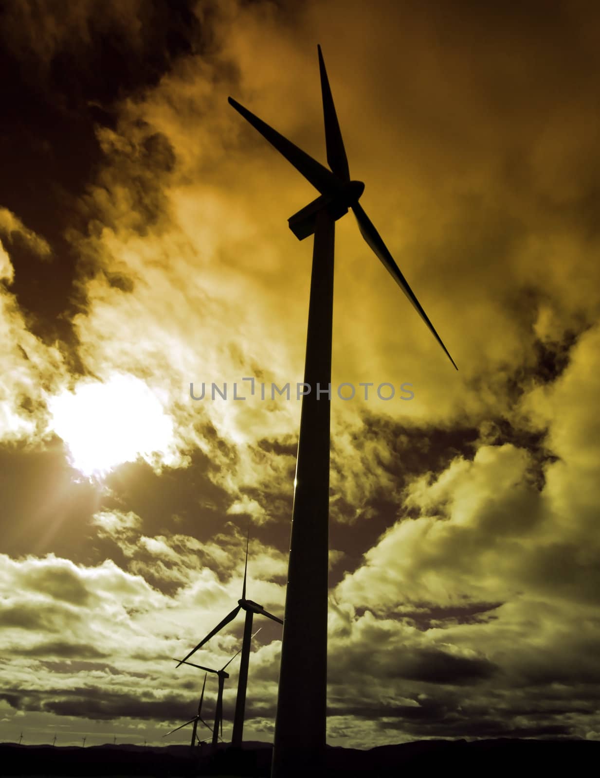 windmills under clouds sky in Spain. Canon 40D 10-22mm