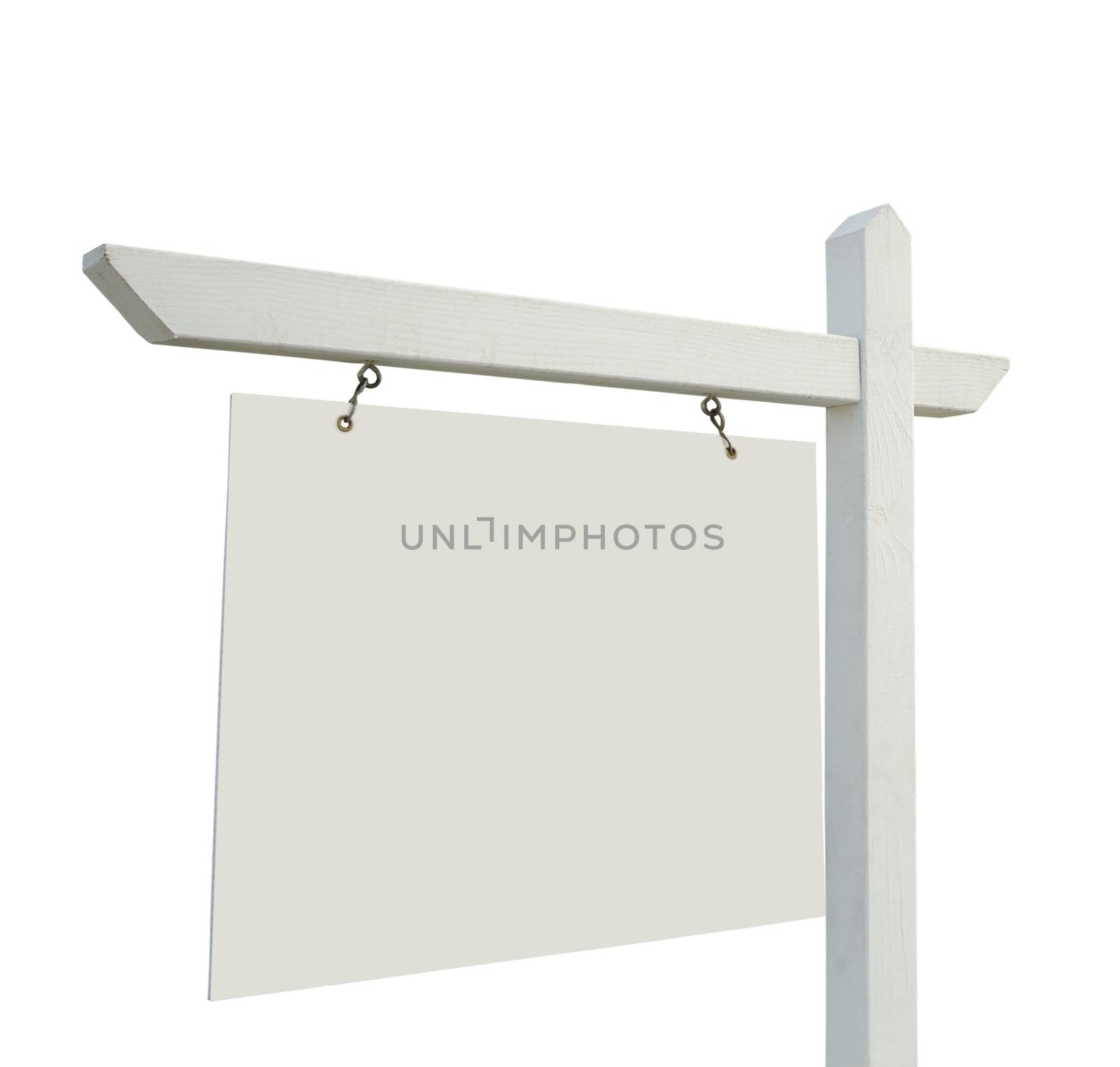 Blank Real Estate Sign Isolated  by Feverpitched