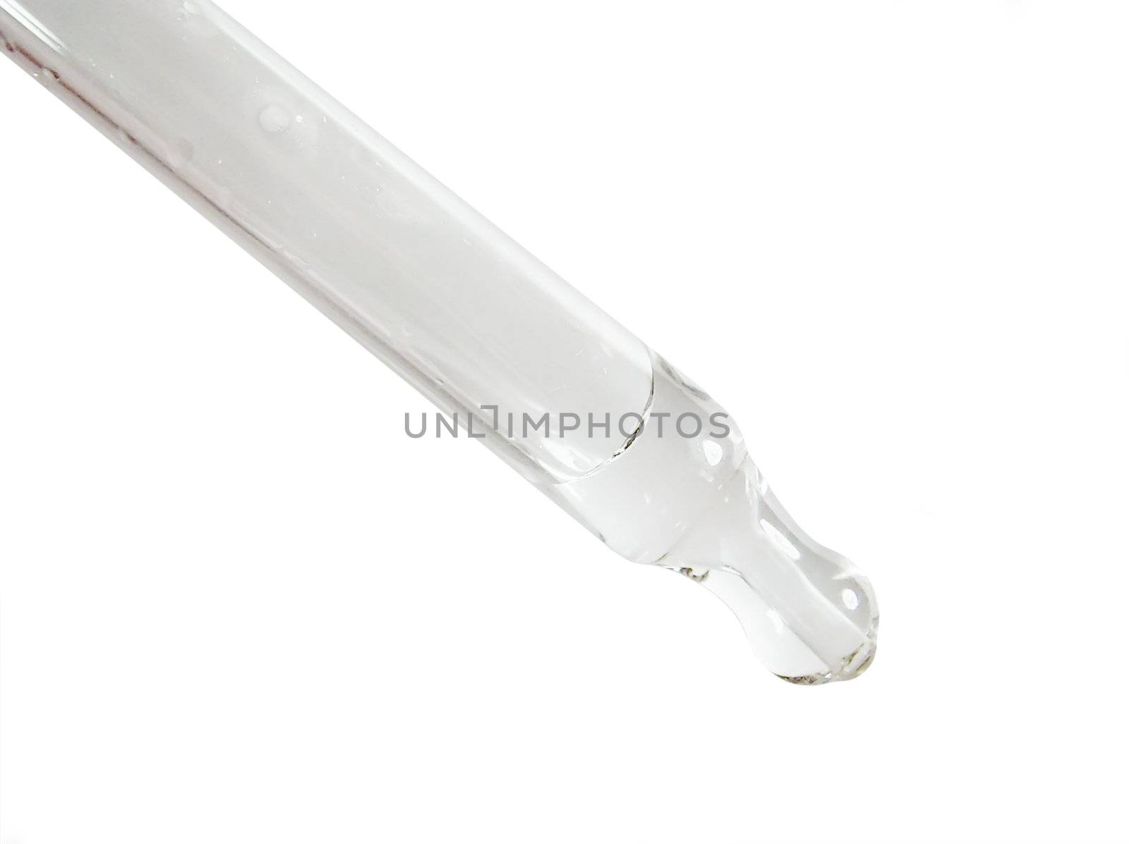 a tip of a dropper isolated over white