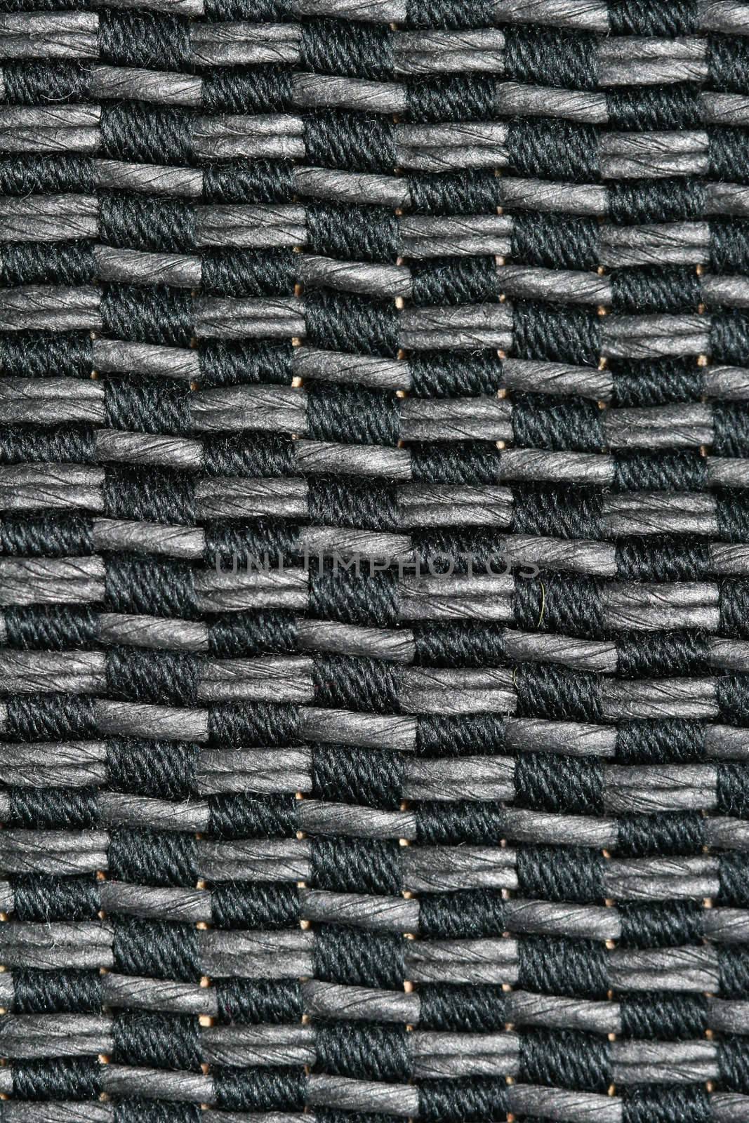 A macro shot of a woven piece of fabric, high detail in threads