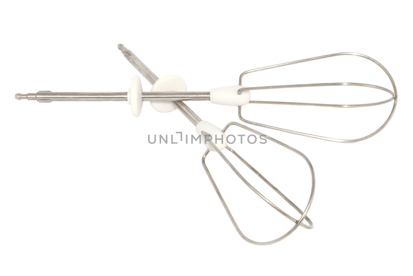 a wires of a baking mixer isolated over white