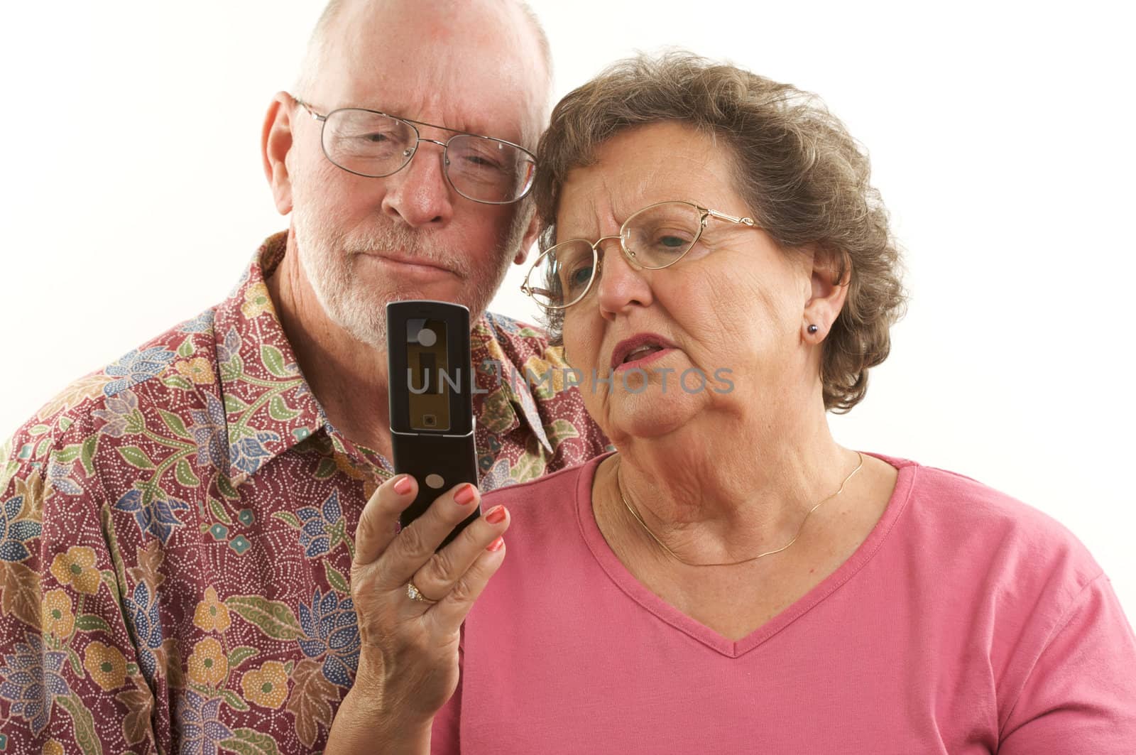 Senior Couple and Cell Phone by Feverpitched