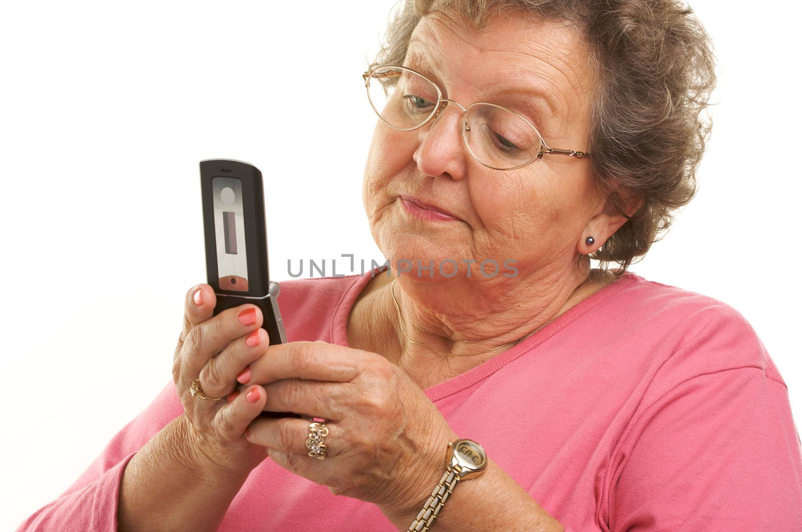 Senior Woman Using Cell Phone by Feverpitched