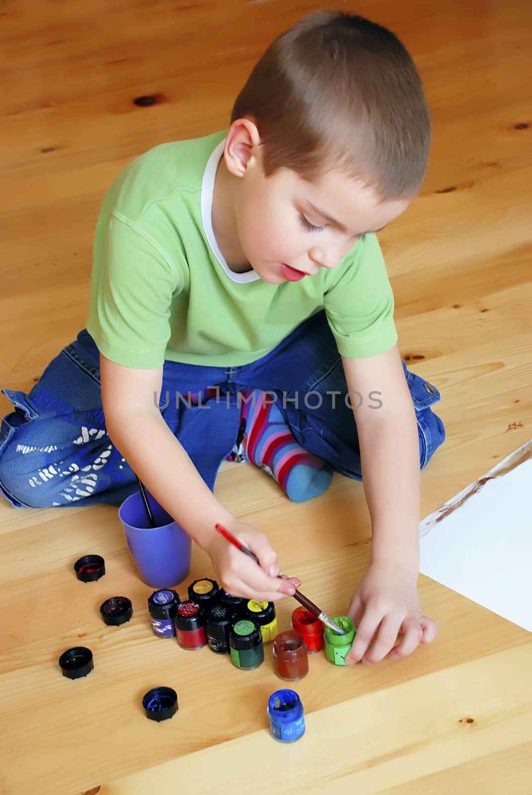 boy painting by whitechild