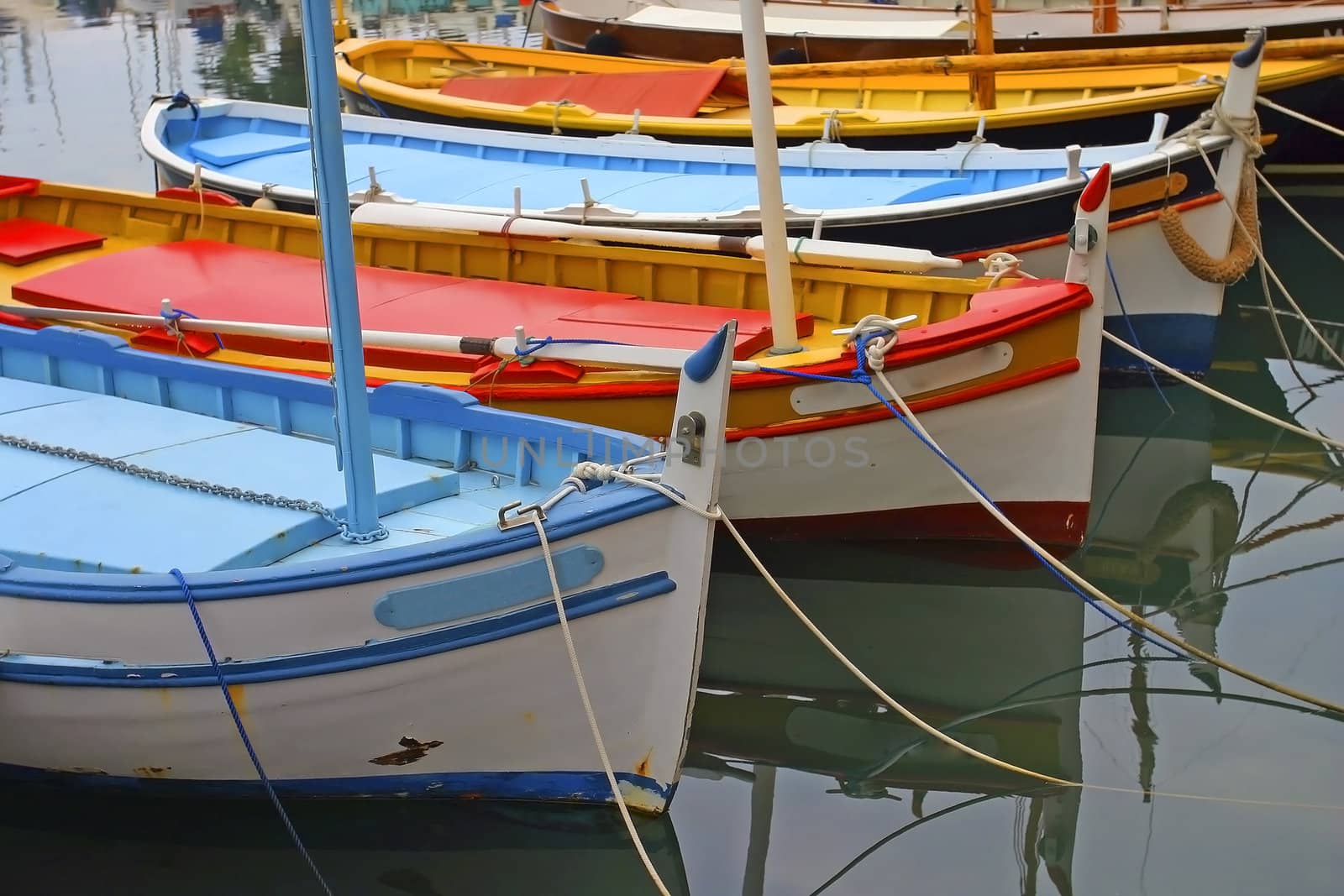 Colored boats from Sanar Sur Mer